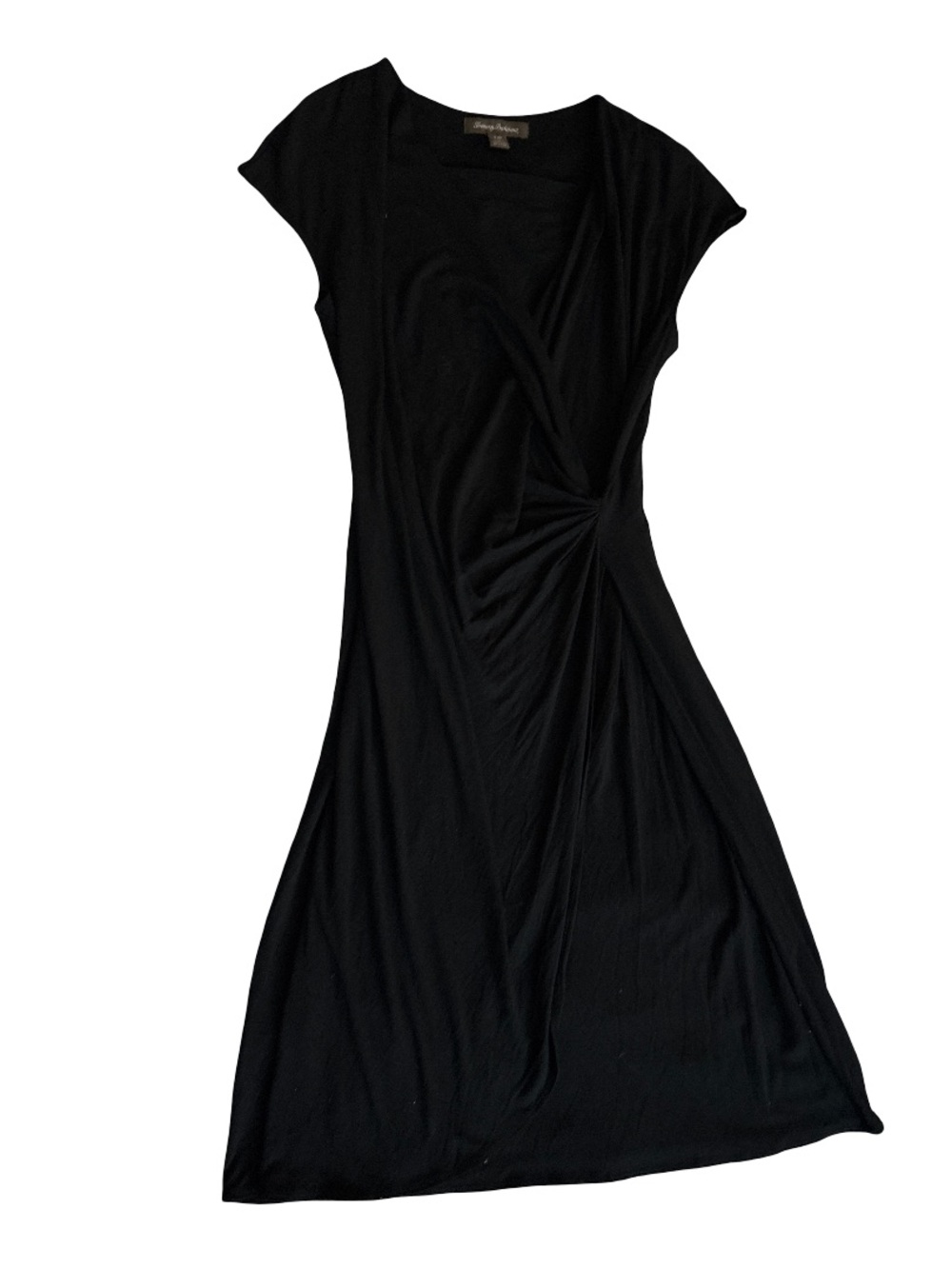 Tommy Bahama Black Midi Dress with Side Twist